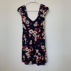 Hollister Sz S Womens Dress Navy Floral sleeveless